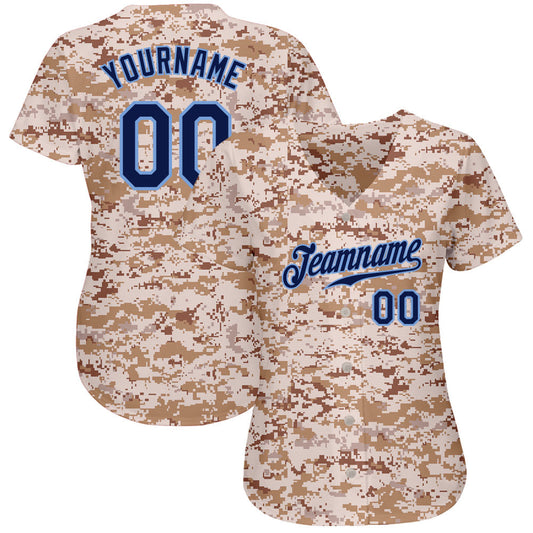 Custom Camo Navy-Powder Blue Authentic Salute To Service Baseball Jersey - Sky-Custom