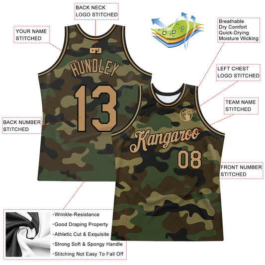 Custom Camo Old Gold-Black Authentic Salute To Service Basketball Jersey - Sky-Custom