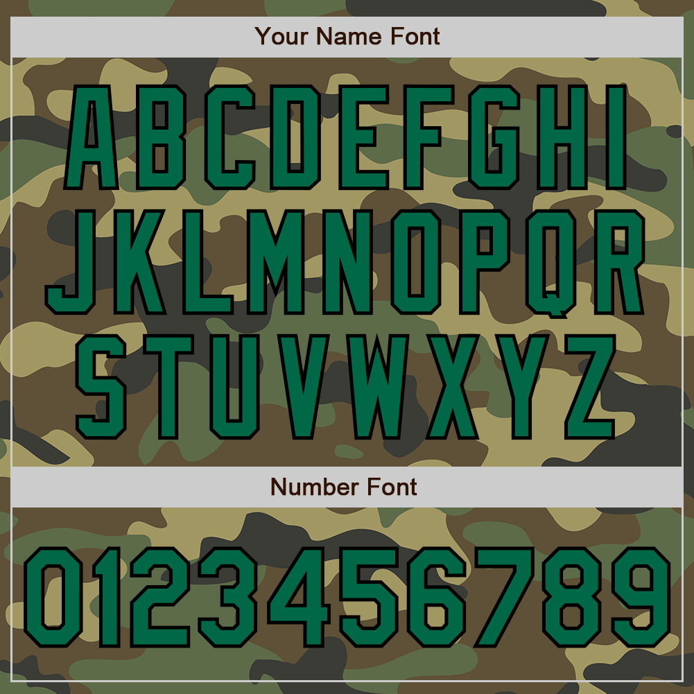 Custom Camo Kelly Green-Black Authentic Salute To Service Baseball Jersey - Sky-Custom