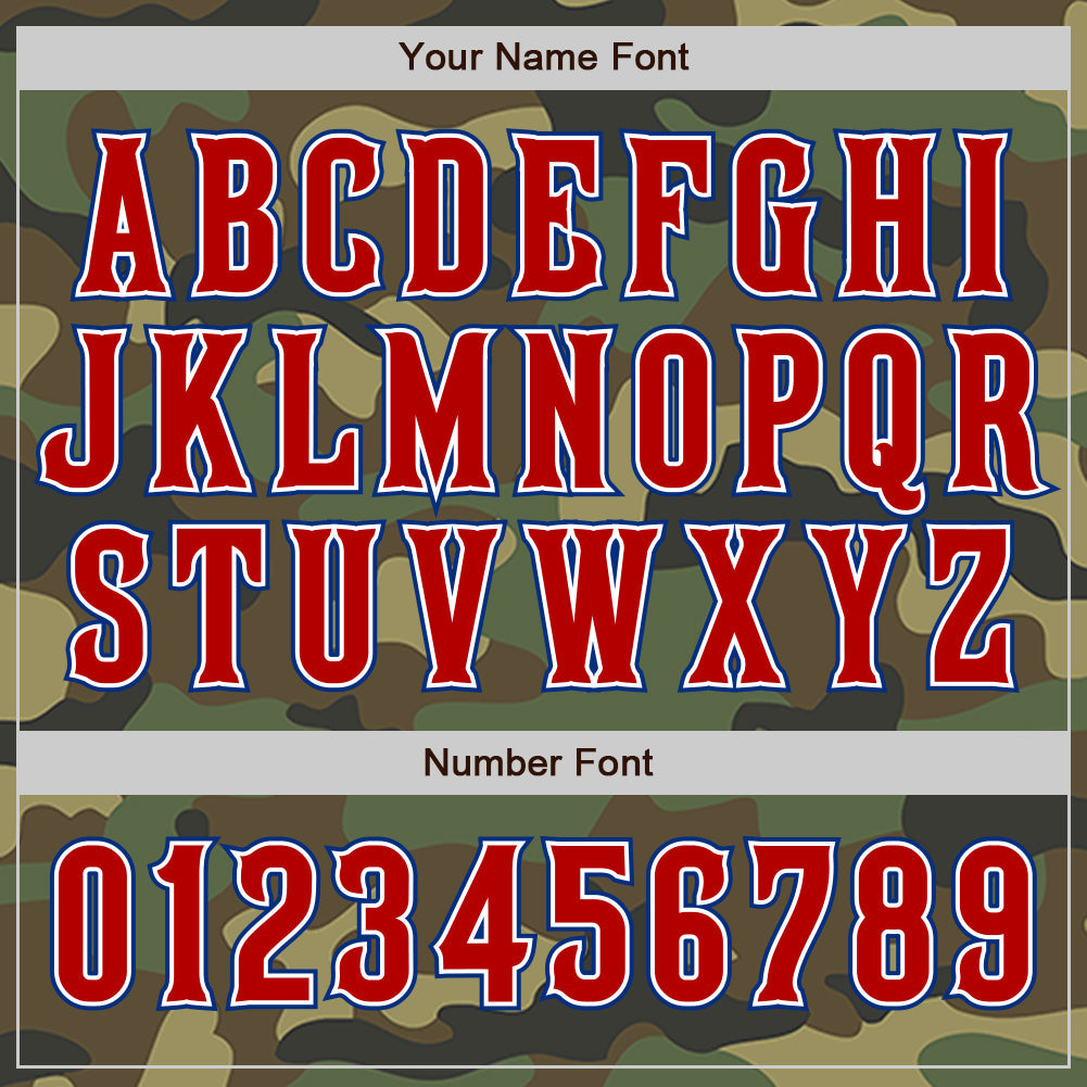 Custom Camo Red-Royal Authentic Salute To Service Baseball Jersey - Sky-Custom