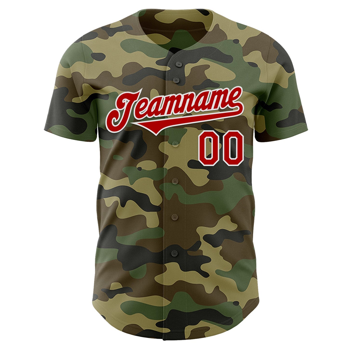 Custom Camo Red-White Authentic Salute To Service Baseball Jersey - Sky-Custom