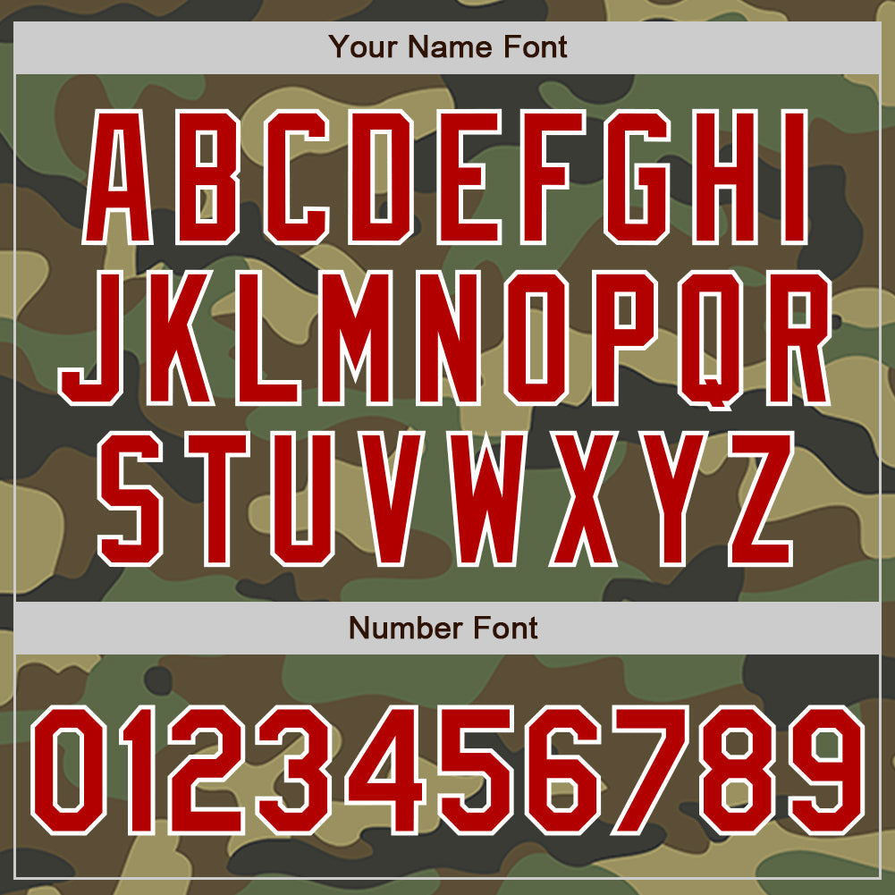 Custom Camo Red-White Authentic Salute To Service Baseball Jersey - Sky-Custom