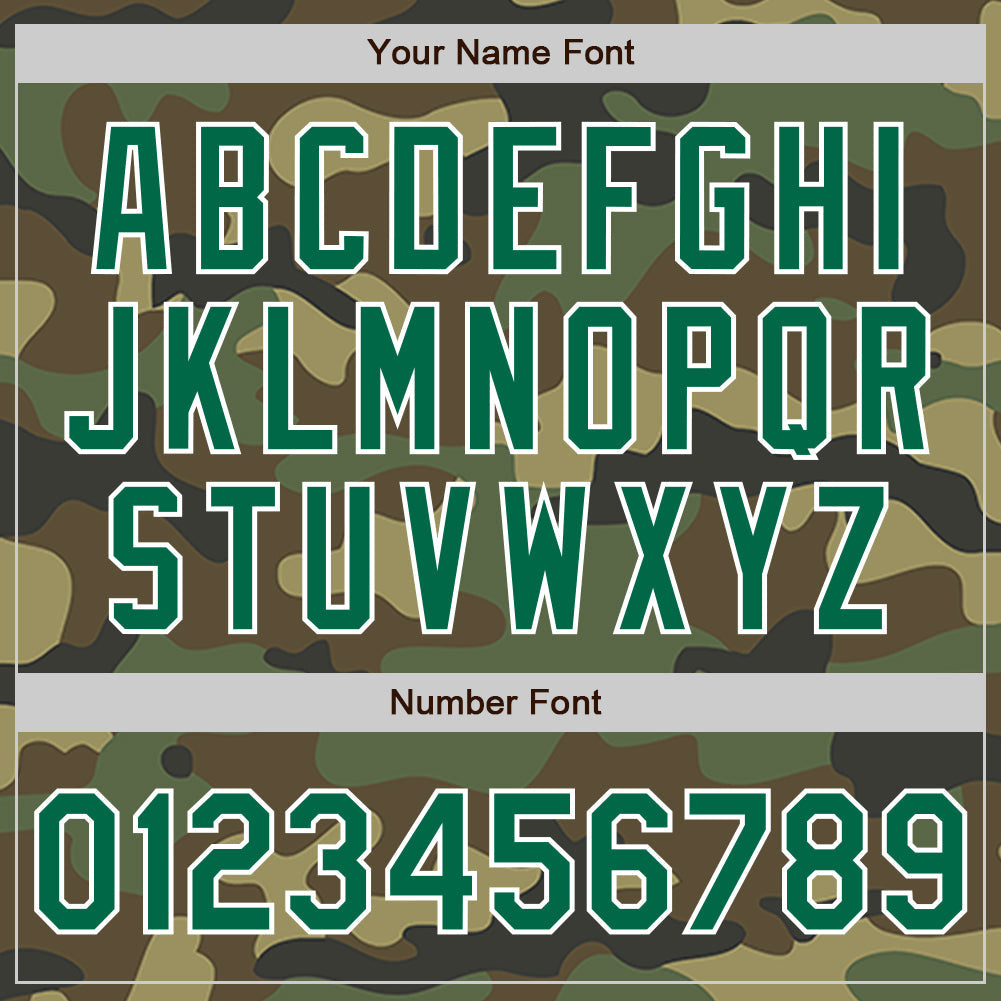 Custom Camo Kelly Green-White Authentic Salute To Service Baseball Jersey - Sky-Custom