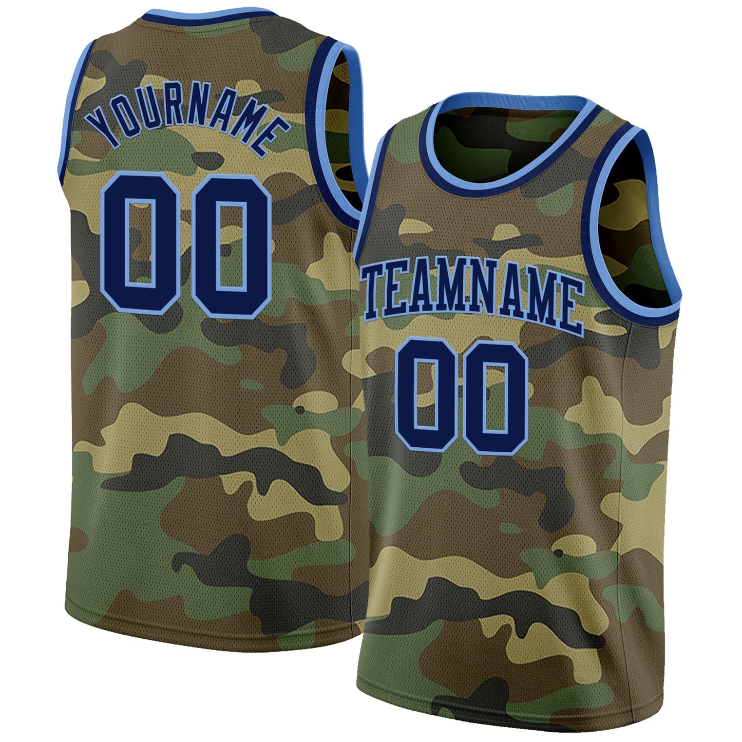 Custom Camo Navy-Light Blue Authentic Salute To Service Basketball Jersey - Sky-Custom