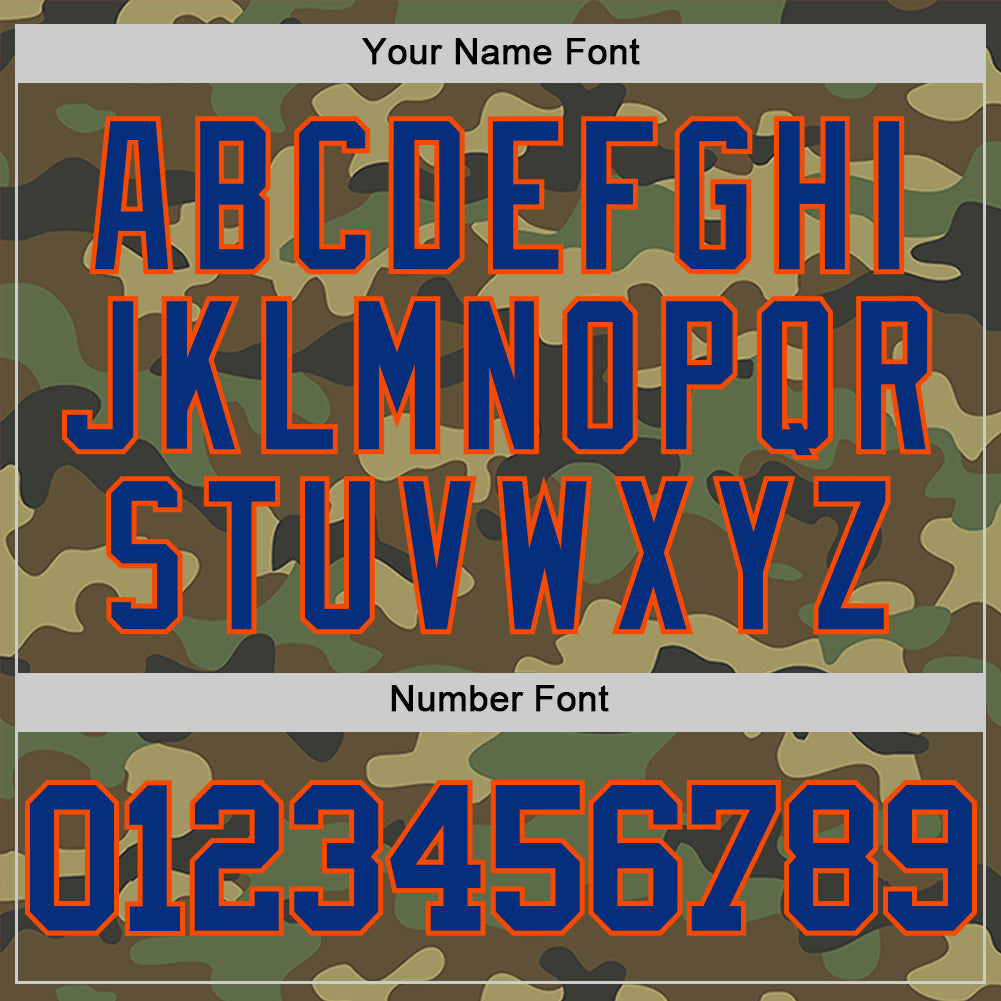 Custom Camo Royal-Orange Authentic Salute To Service Basketball Jersey - Sky-Custom