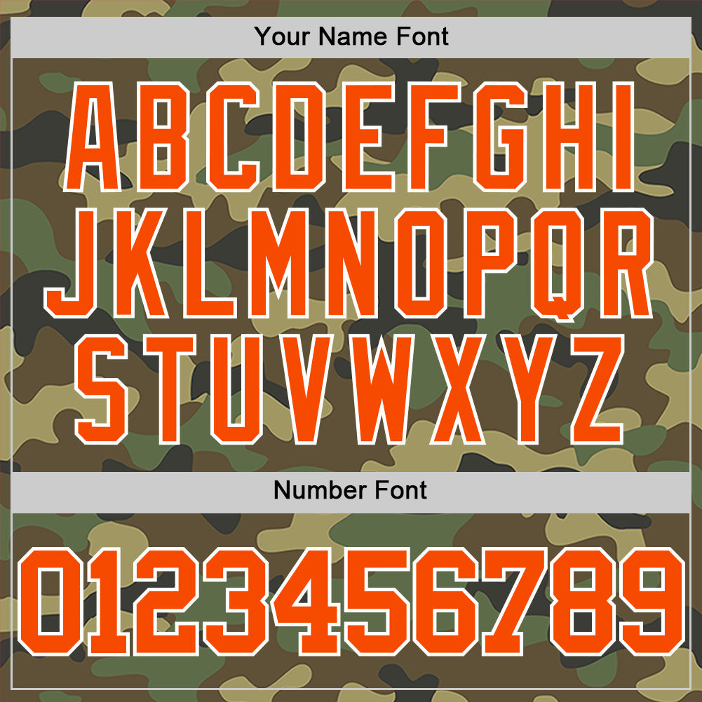 Custom Camo Orange-White Authentic Salute To Service Basketball Jersey - Sky-Custom
