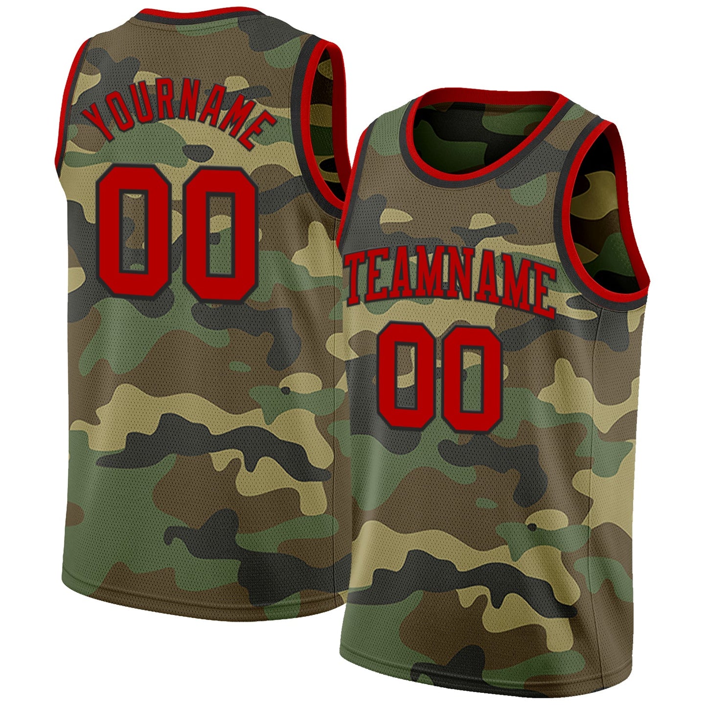 Custom Camo Red-Black Authentic Salute To Service Basketball Jersey - Sky-Custom