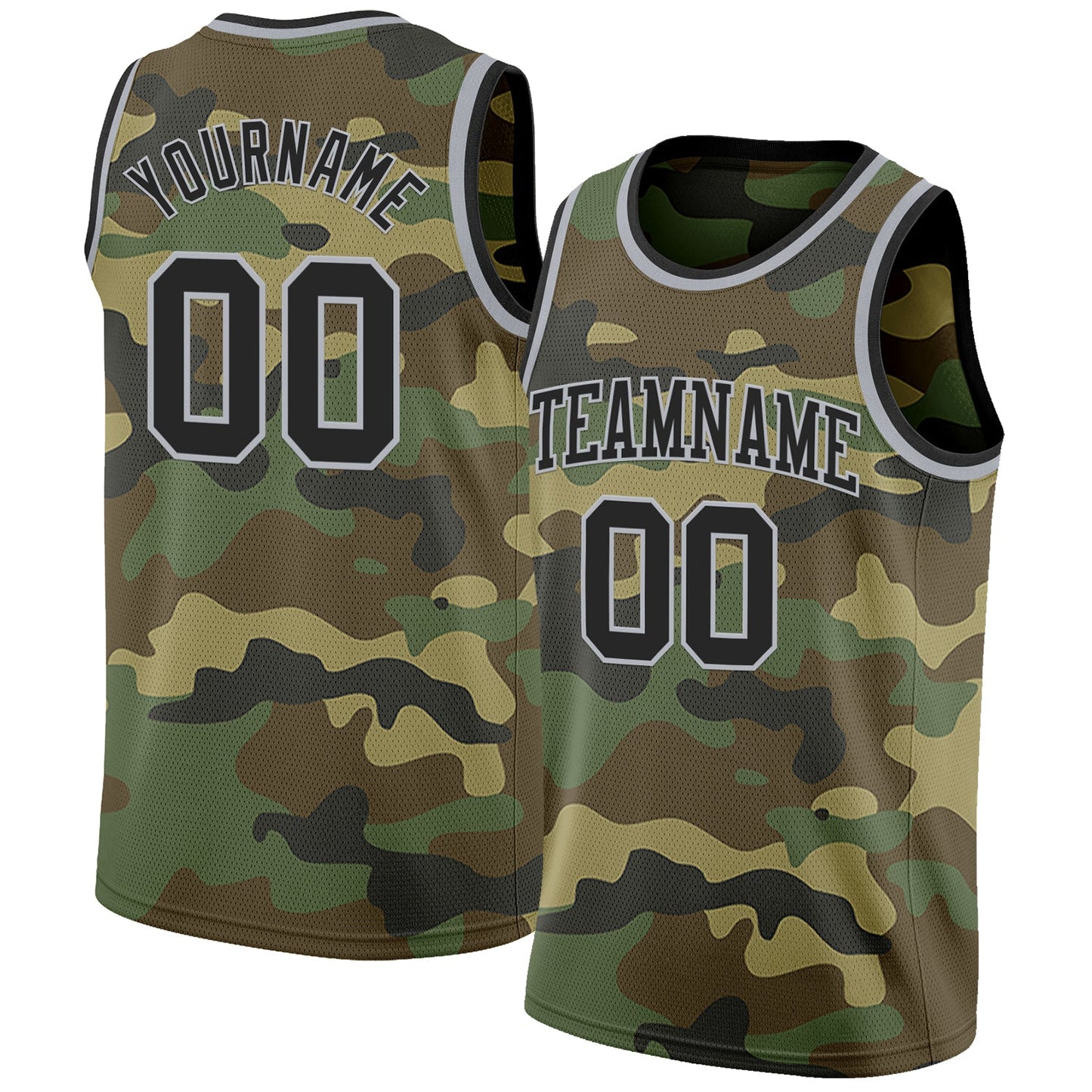 Custom Camo Black-Gray Authentic Salute To Service Basketball Jersey - Sky-Custom