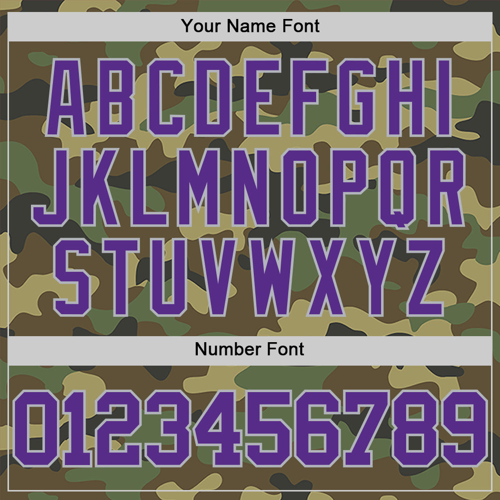 Custom Camo Purple-Gray Authentic Salute To Service Basketball Jersey - Sky-Custom