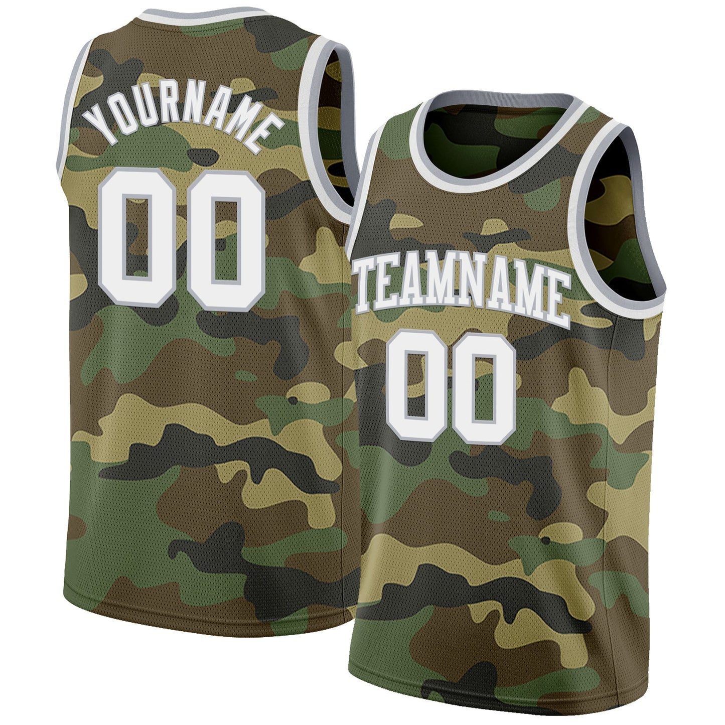 Custom Camo White-Gray Authentic Salute To Service Basketball Jersey - Sky-Custom