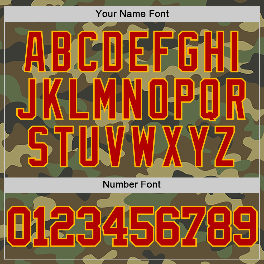 Custom Camo Red-Gold Authentic Salute To Service Basketball Jersey - Sky-Custom