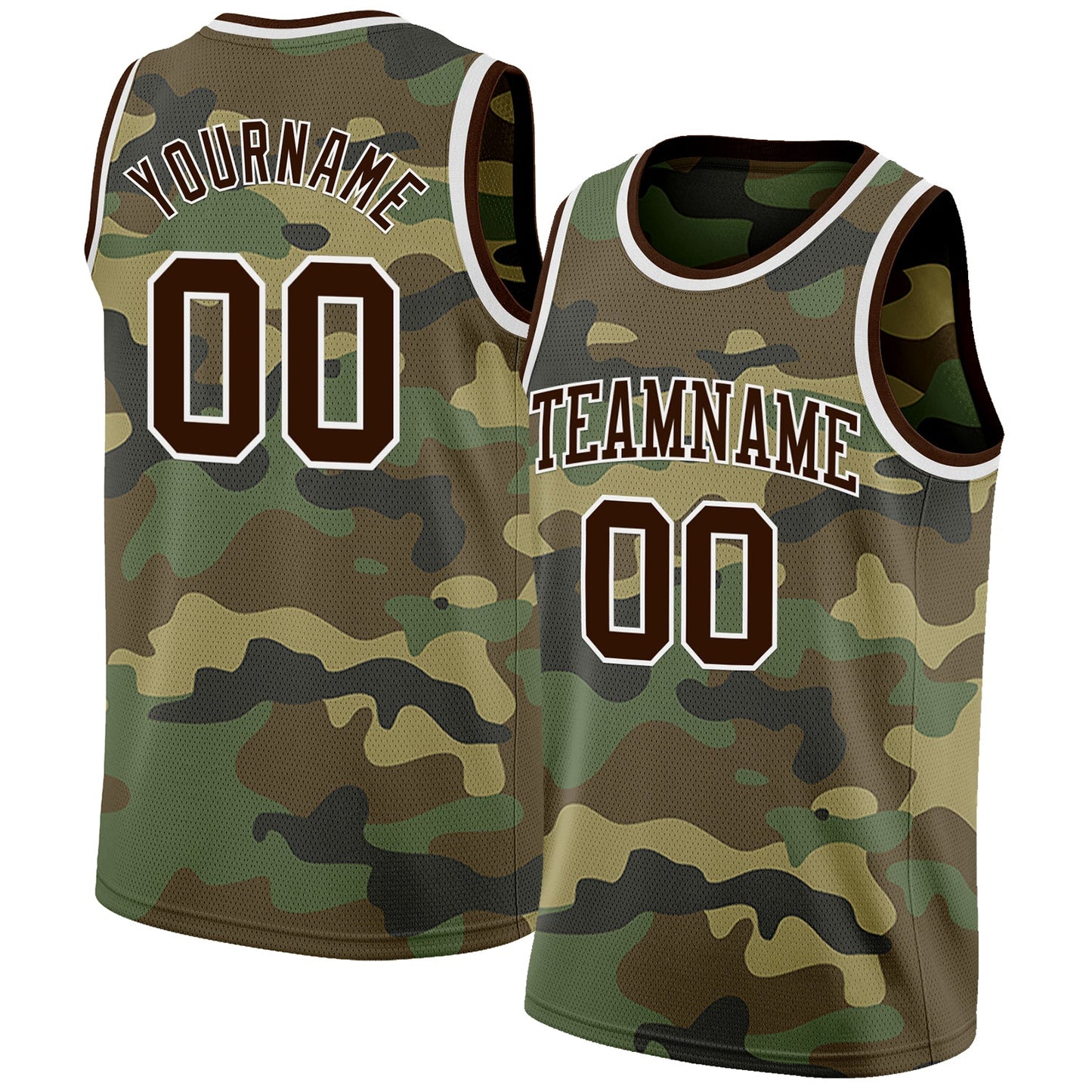 Custom Camo Brown-White Authentic Salute To Service Basketball Jersey - Sky-Custom
