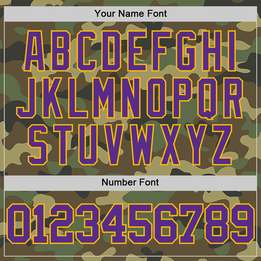 Custom Camo Purple-Gold Authentic Salute To Service Basketball Jersey - Sky-Custom