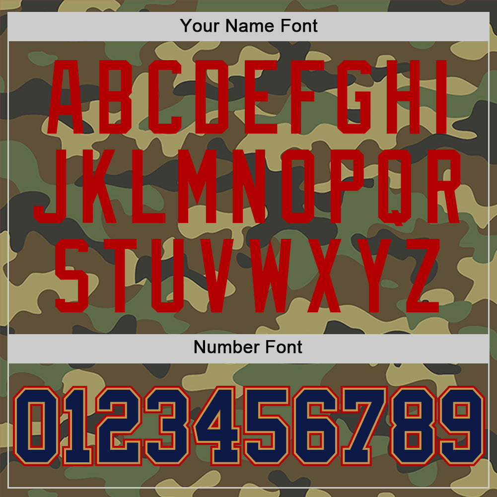 Custom Camo Navy Old Gold-Red Authentic Salute To Service Basketball Jersey - Sky-Custom