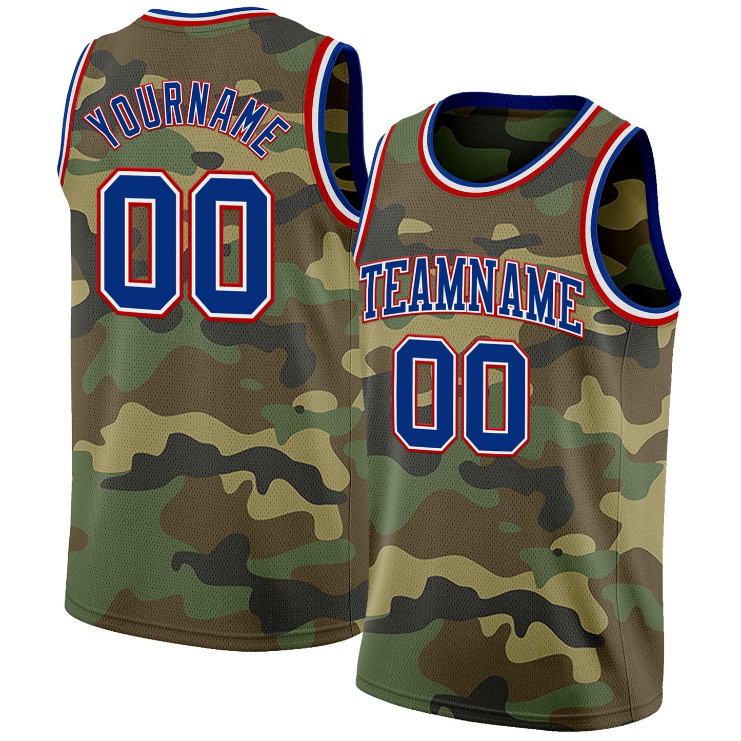 Custom Camo Royal White-Red Authentic Salute To Service Basketball Jersey - Sky-Custom