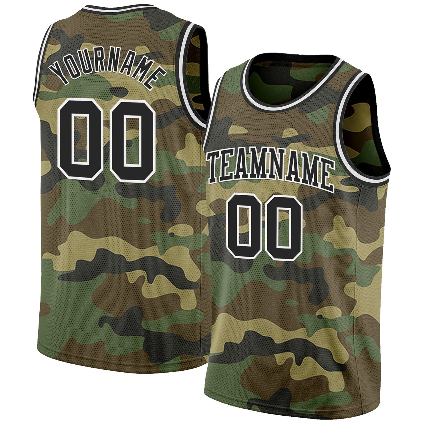 Custom Camo Black-White Authentic Salute To Service Basketball Jersey - Sky-Custom