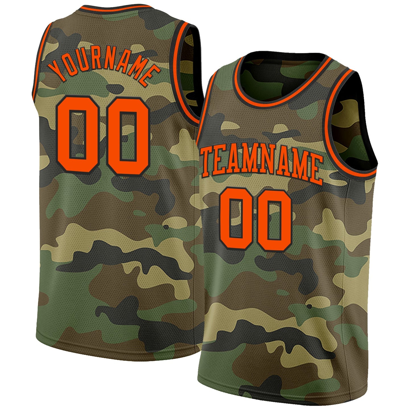 Custom Camo Orange-Black Authentic Salute To Service Basketball Jersey - Sky-Custom