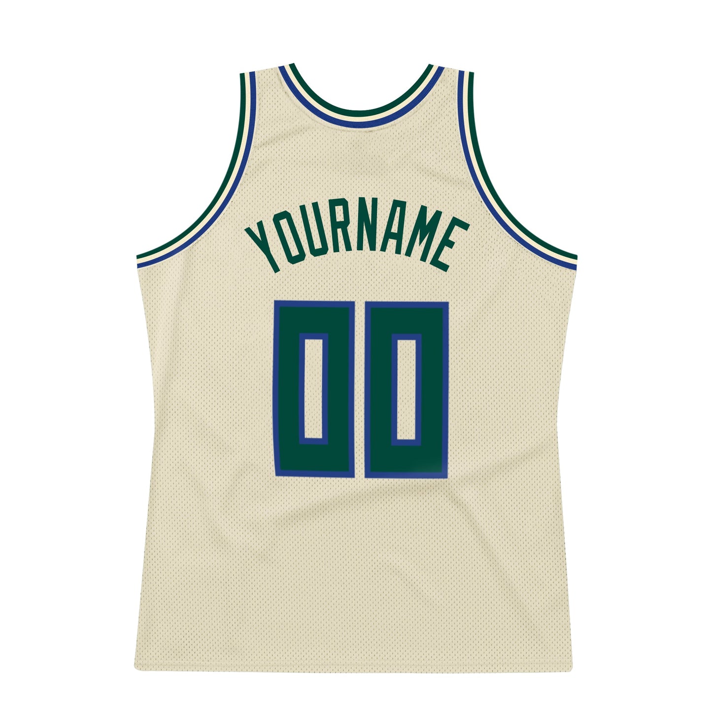 Custom Cream Hunter Green-Royal Authentic Throwback Basketball Jersey - Sky-Custom