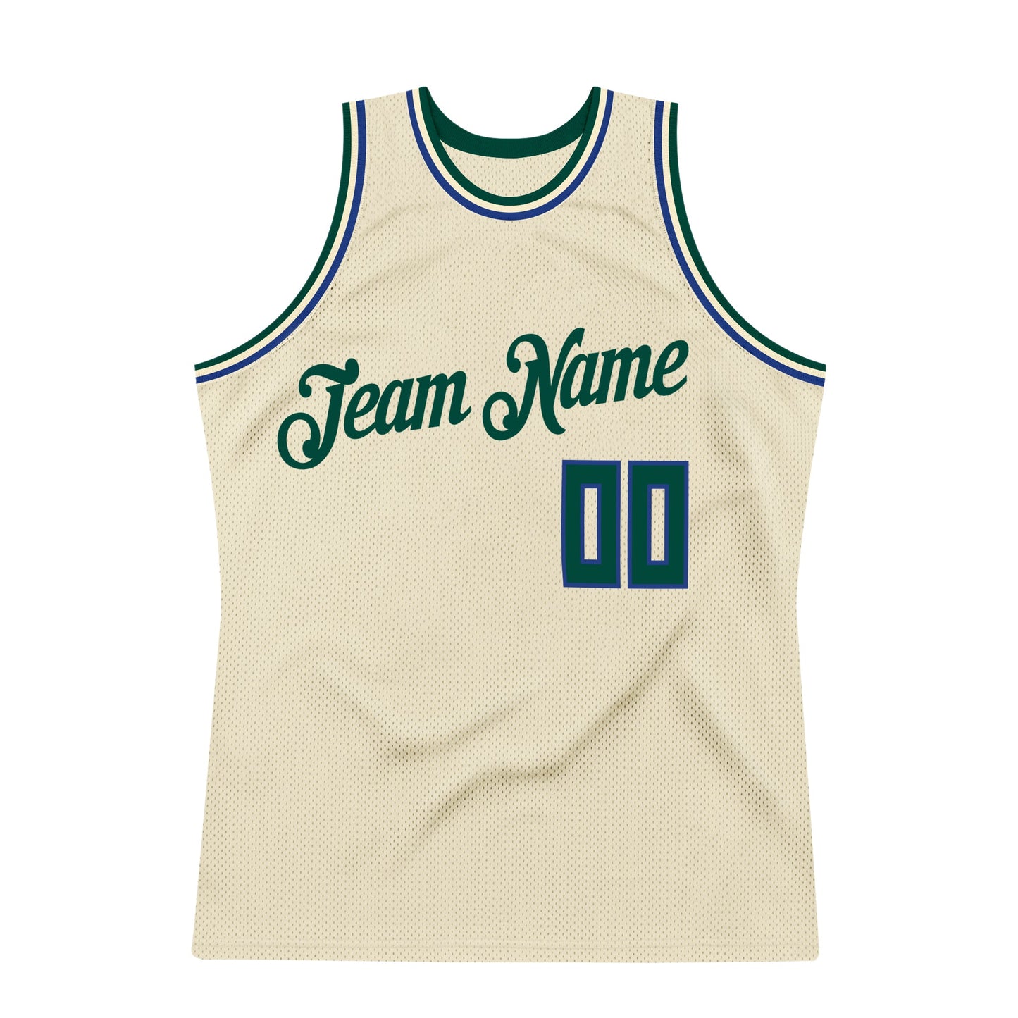 Custom Cream Hunter Green-Royal Authentic Throwback Basketball Jersey - Sky-Custom