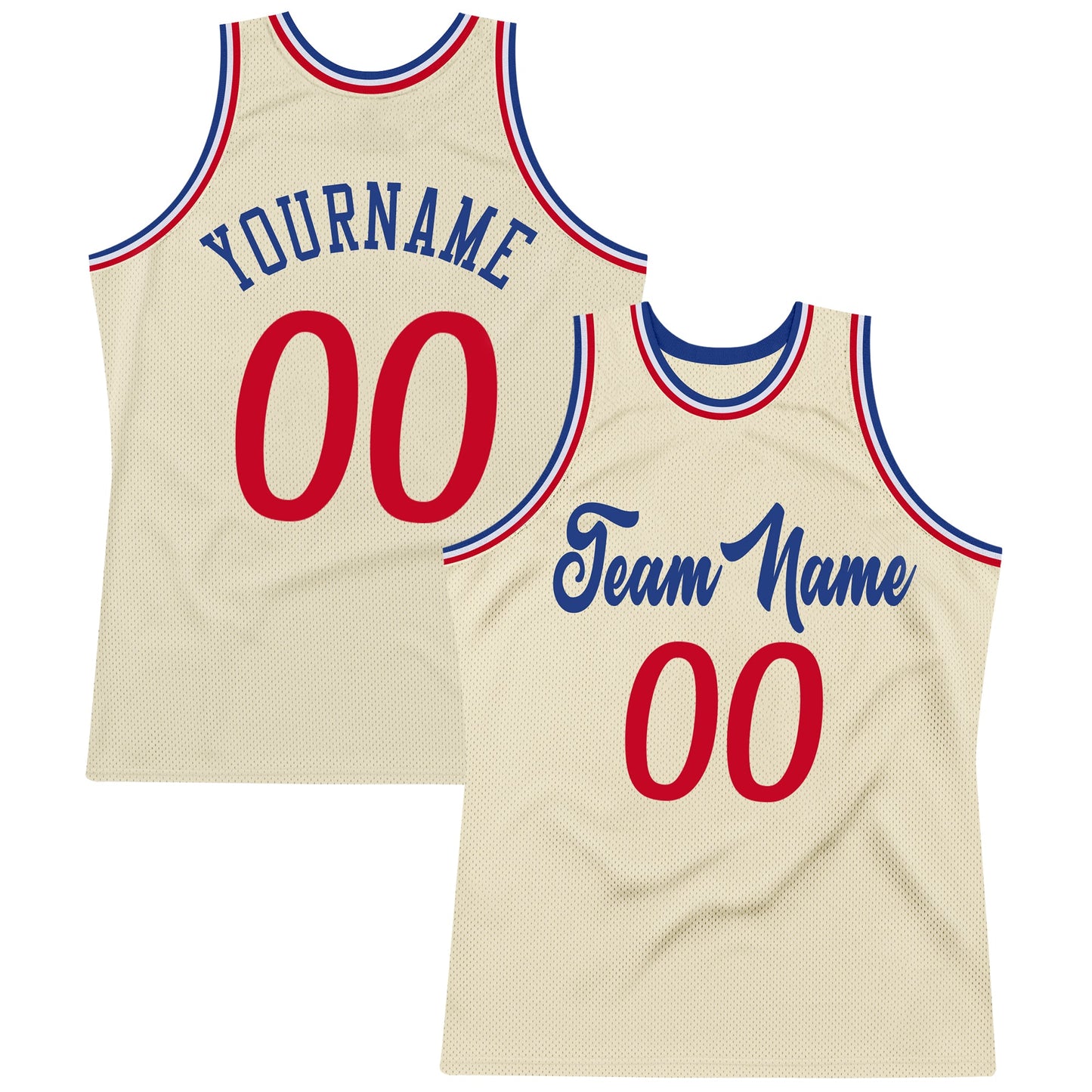 Custom Cream Red-Royal Authentic Throwback Basketball Jersey - Sky-Custom