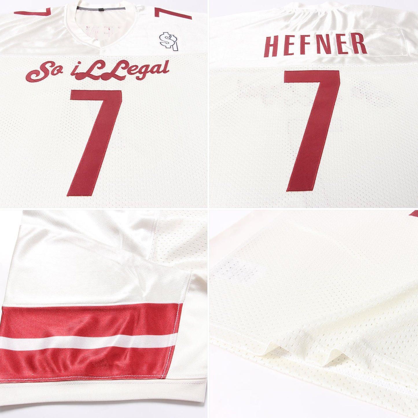 Custom Cream Burgundy Mesh Authentic Football Jersey - Sky-Custom