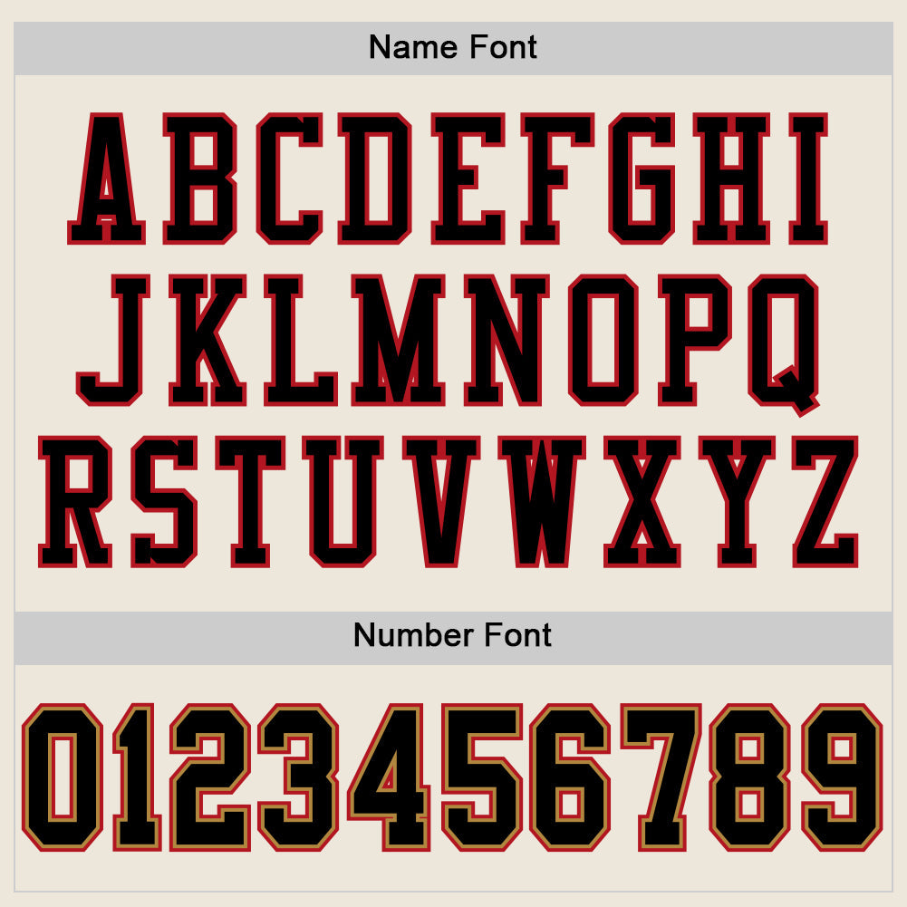 Custom Cream Black-Red Mesh Authentic Football Jersey - Sky-Custom