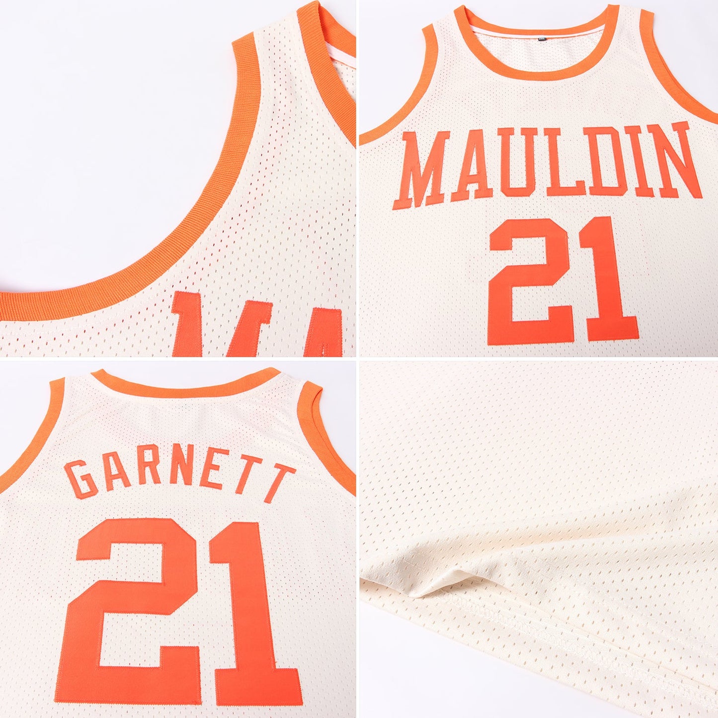 Custom Cream Orange Authentic Throwback Basketball Jersey - Sky-Custom