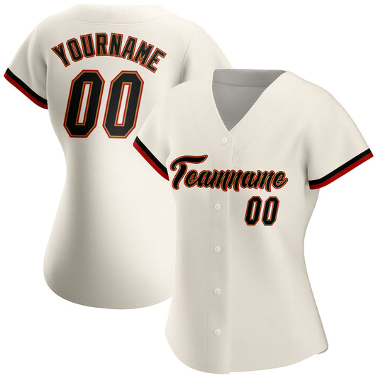 Custom Cream Black-Old Gold Authentic Baseball Jersey - Sky-Custom