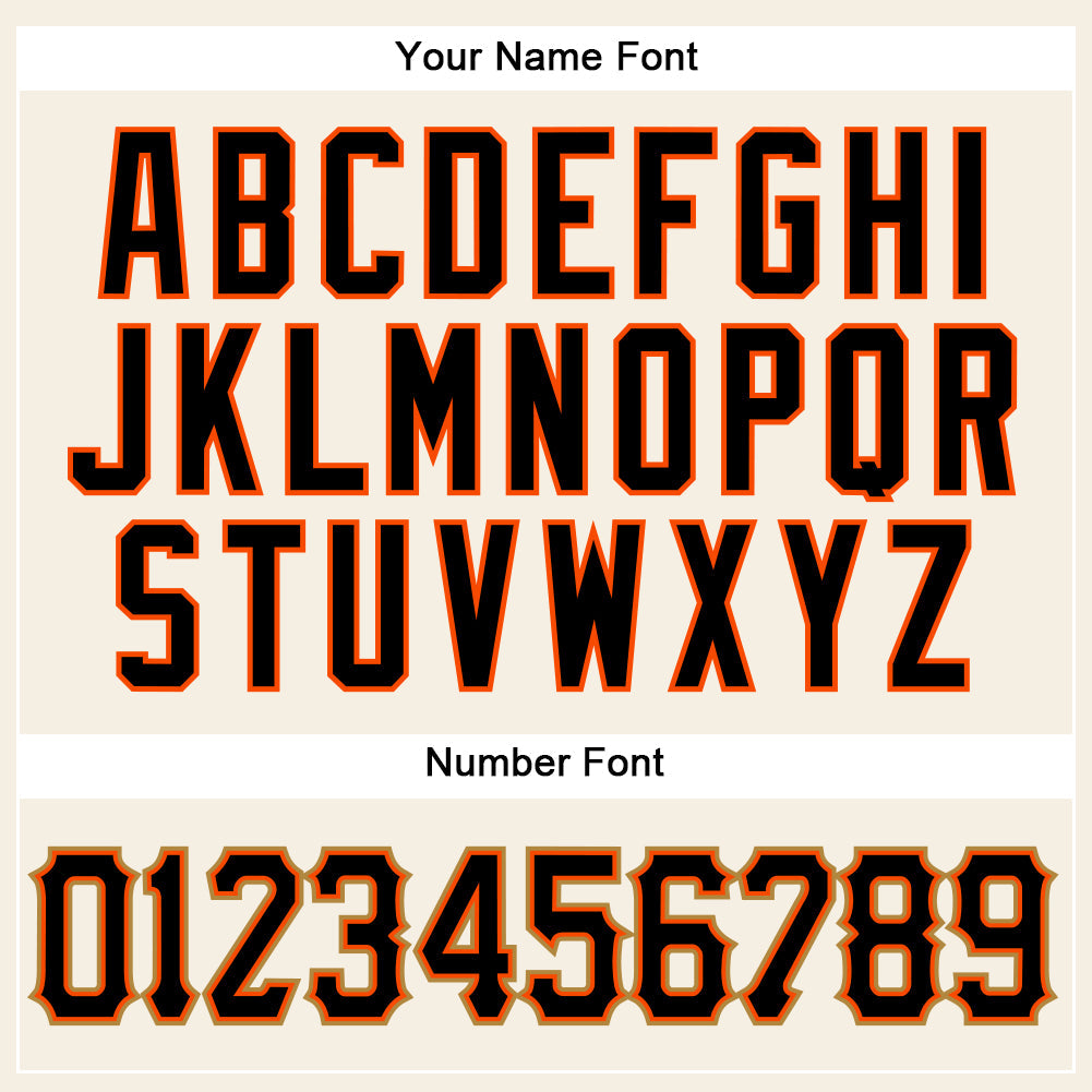 Custom Cream Black-Orange Authentic Sleeveless Baseball Jersey - Sky-Custom