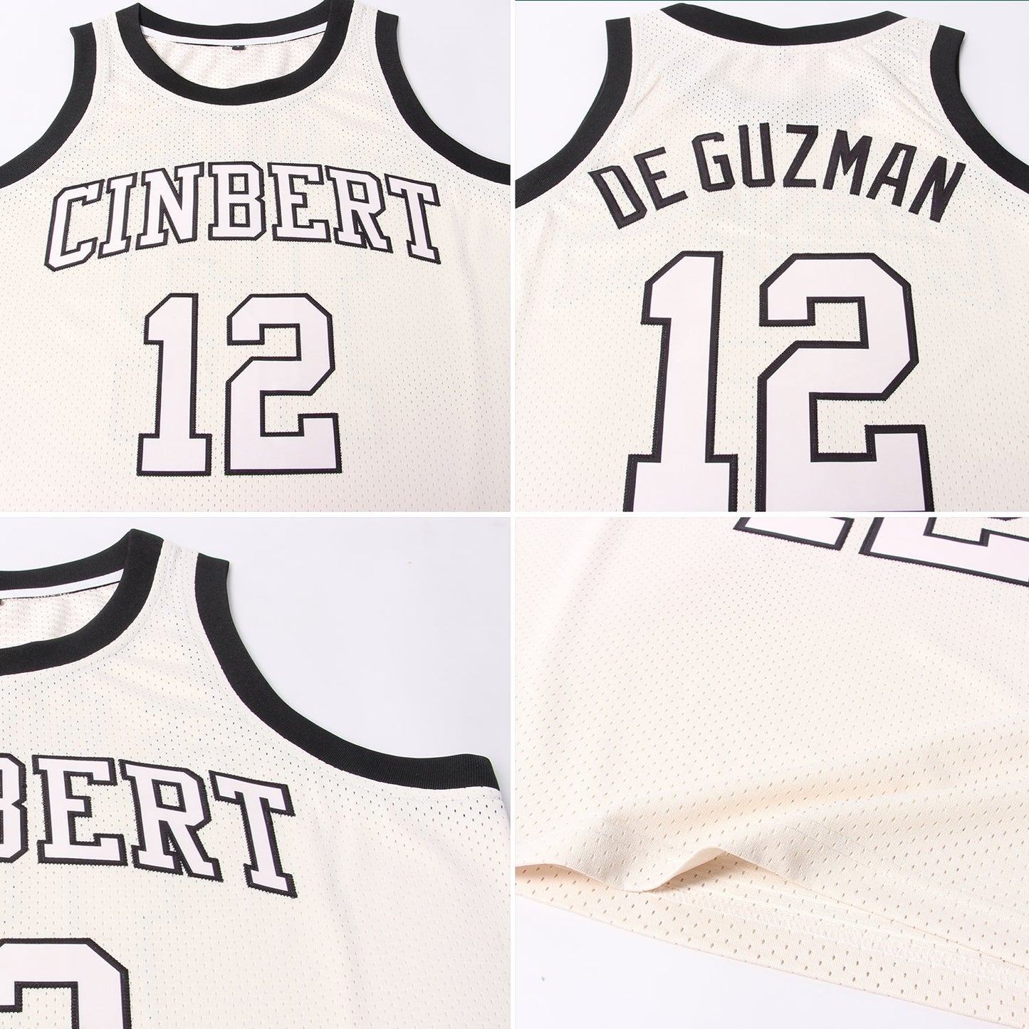Custom Cream Cream-Black Authentic Throwback Basketball Jersey - Sky-Custom