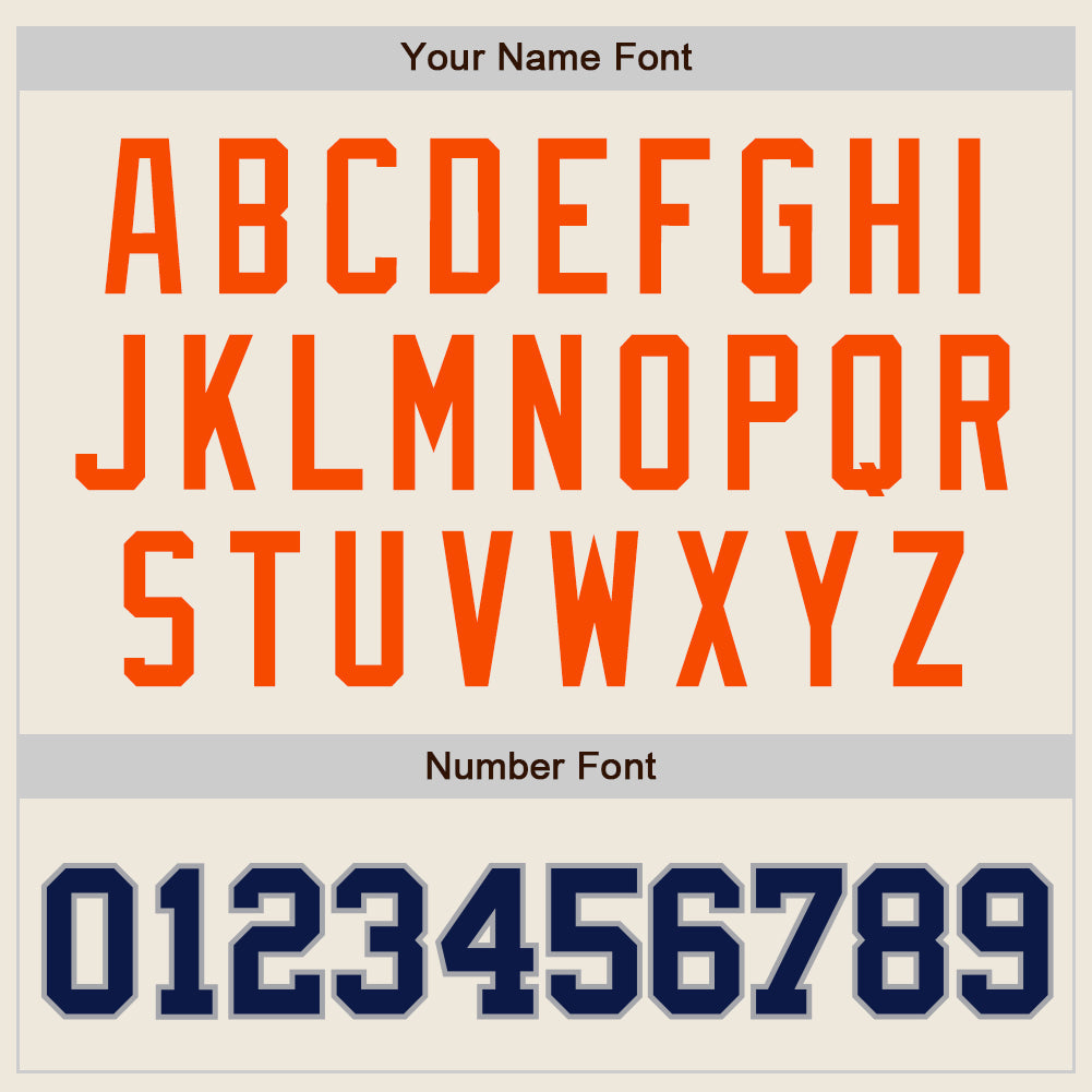 Custom Cream Navy-Orange Authentic Baseball Jersey - Sky-Custom