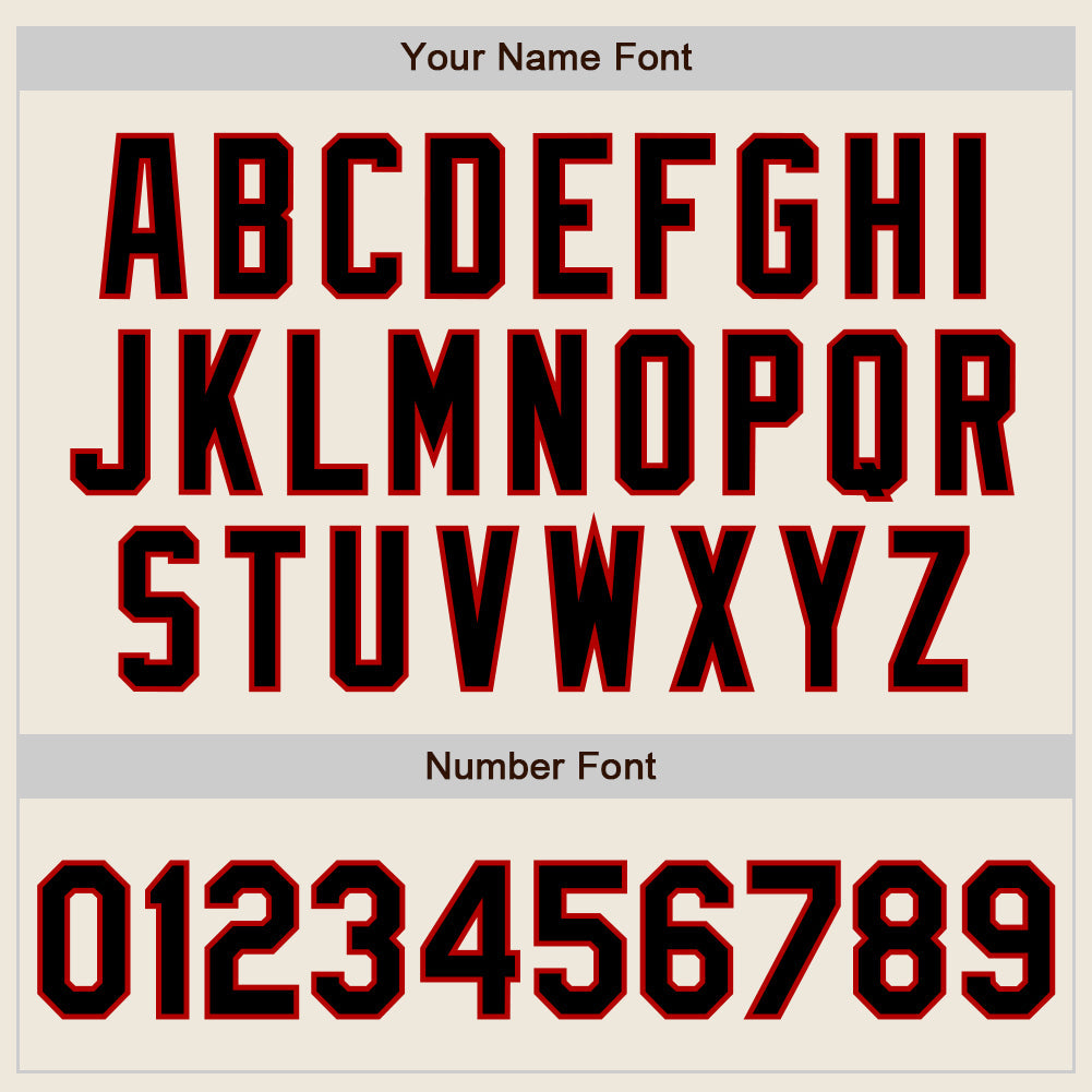 Custom Cream Black-Red Authentic Baseball Jersey - Sky-Custom