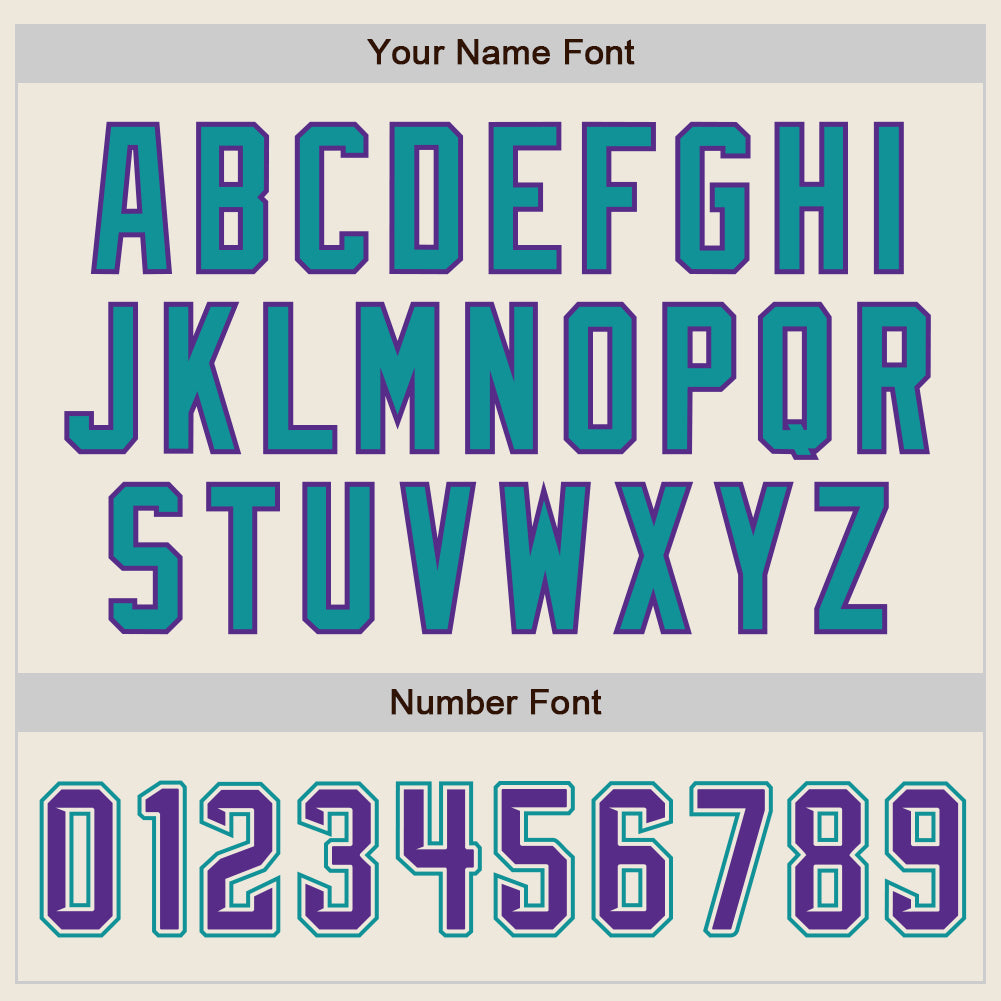 Custom Cream Purple Pinstripe Purple-Teal Authentic Baseball Jersey - Sky-Custom