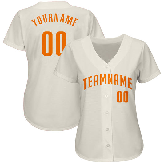 Custom Cream Bay Orange Authentic Baseball Jersey - Sky-Custom