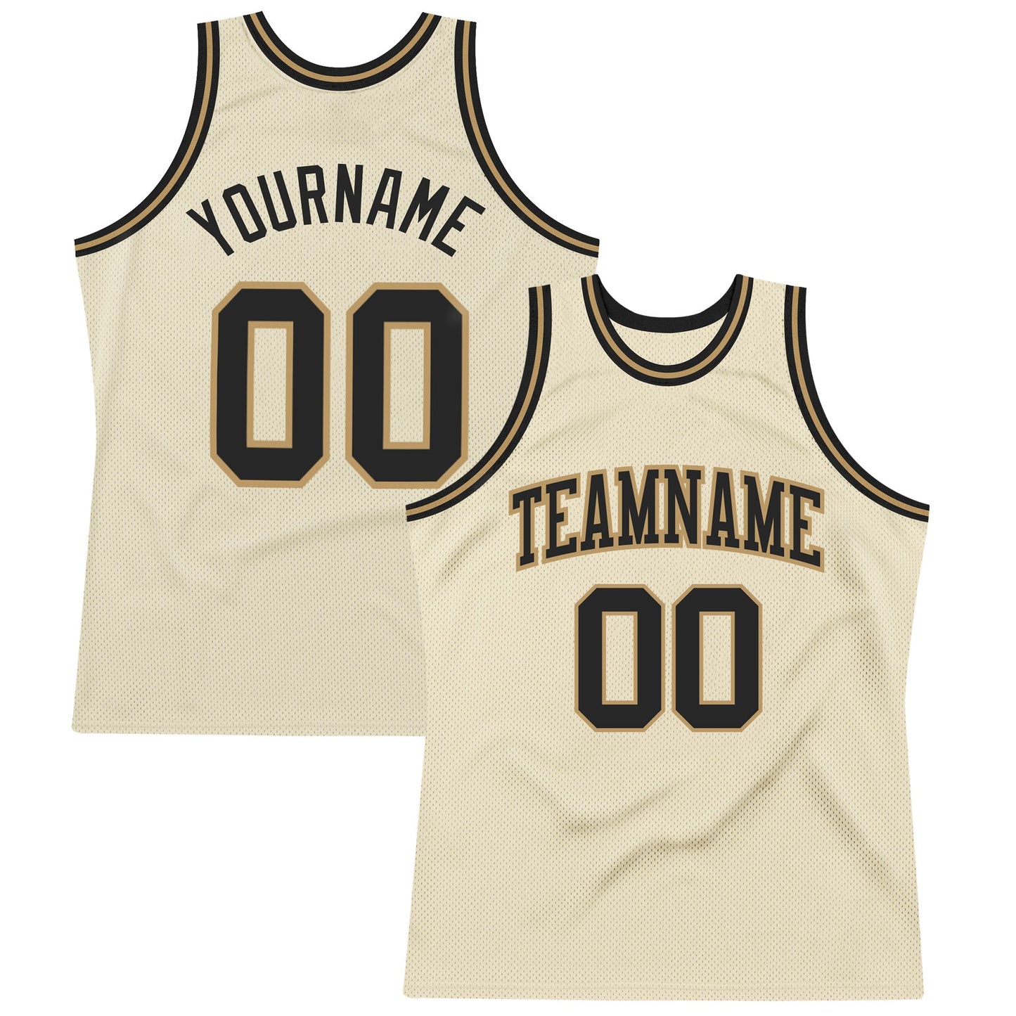 Custom Cream Black-Old Gold Authentic Throwback Basketball Jersey - Sky-Custom