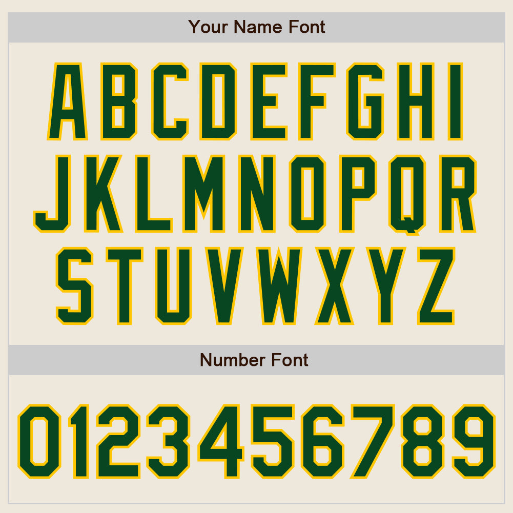 Custom Cream Green-Gold Authentic Baseball Jersey - Sky-Custom