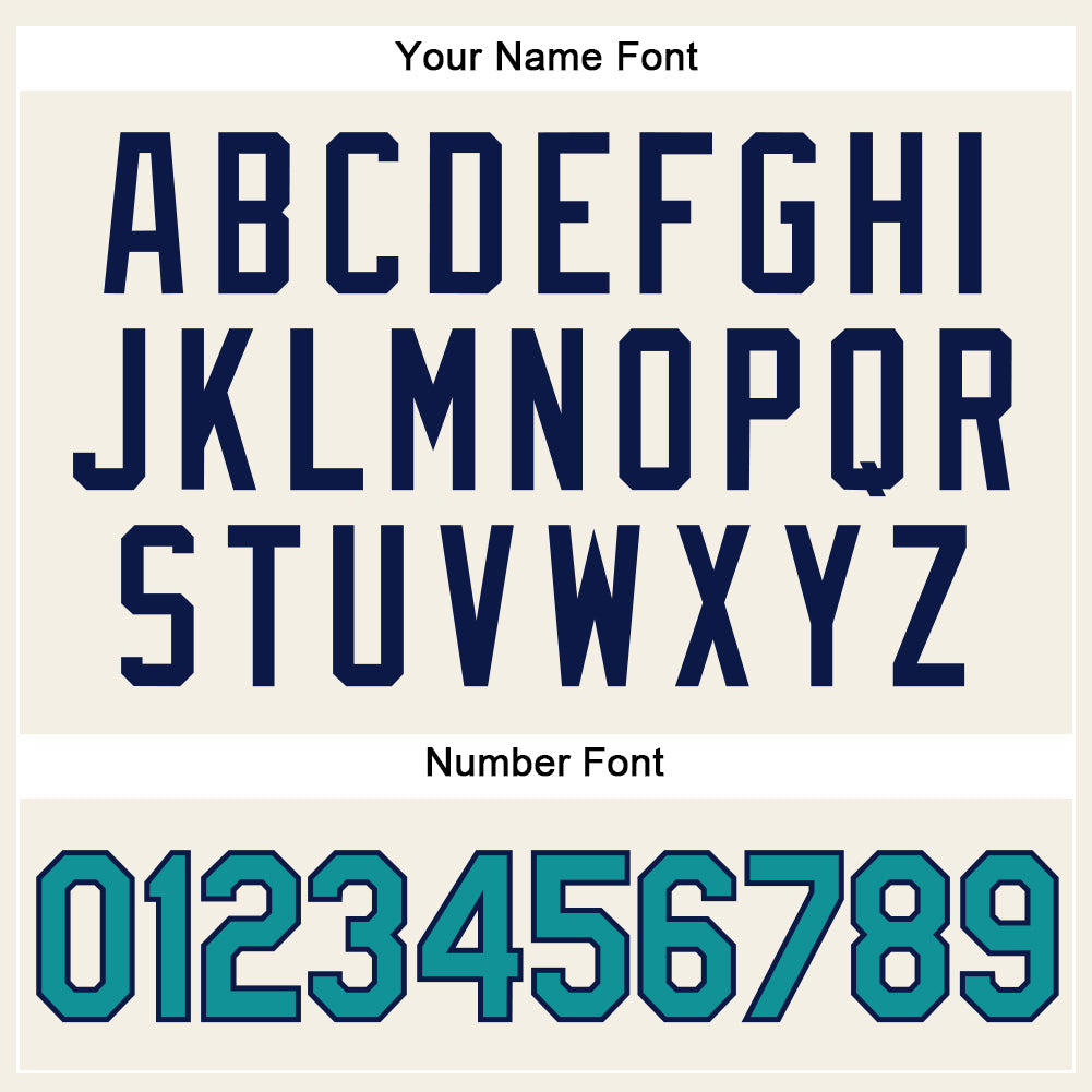 Custom Cream Teal Pinstripe Navy Authentic Baseball Jersey - Sky-Custom