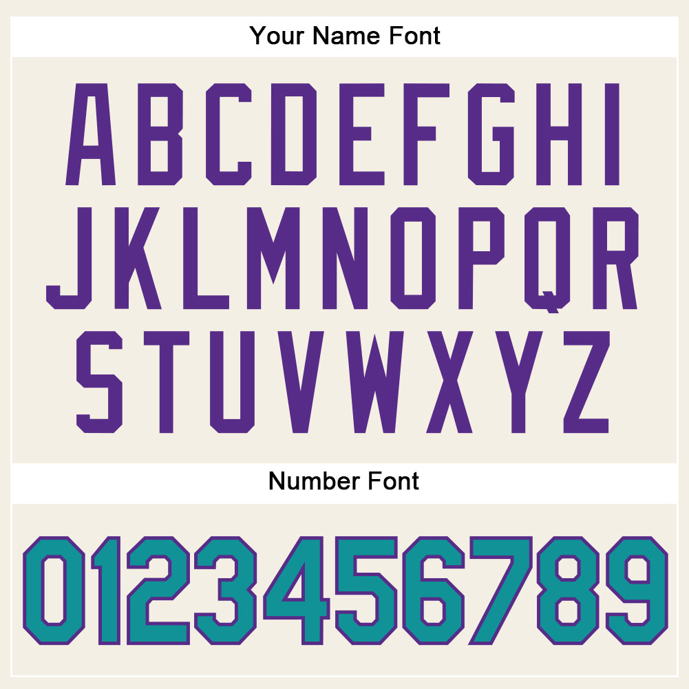 Custom Cream Teal Pinstripe Purple Authentic Baseball Jersey - Sky-Custom