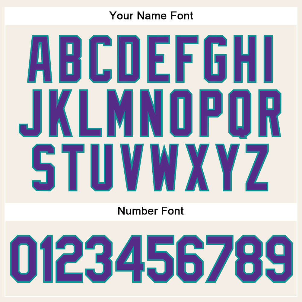 Custom Cream Purple Pinstripe Teal Authentic Baseball Jersey - Sky-Custom