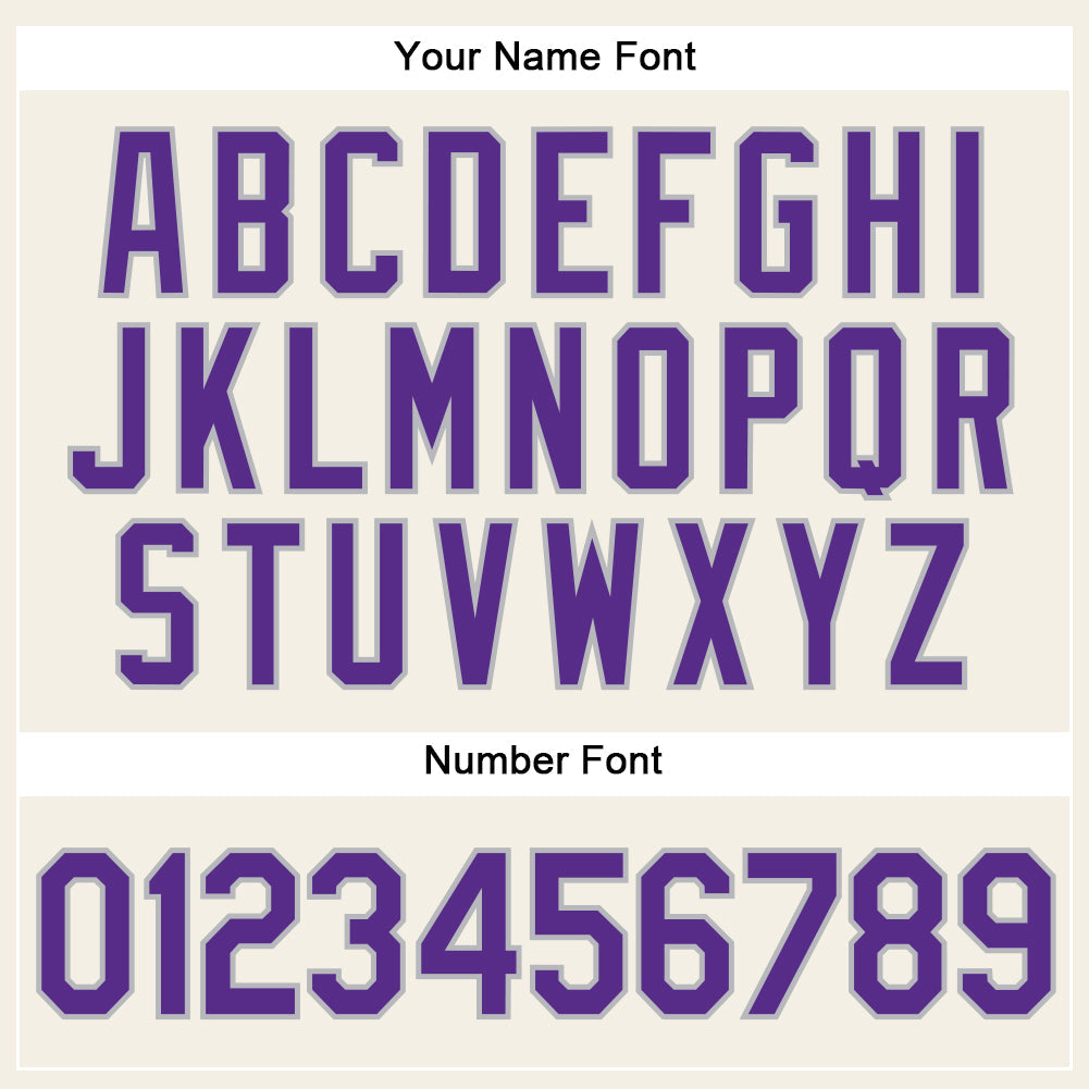 Custom Cream Gray Pinstripe Purple Authentic Baseball Jersey - Sky-Custom