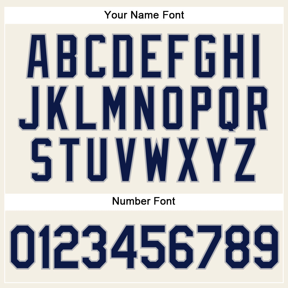 Custom Cream Gray Pinstripe Navy Authentic Baseball Jersey - Sky-Custom