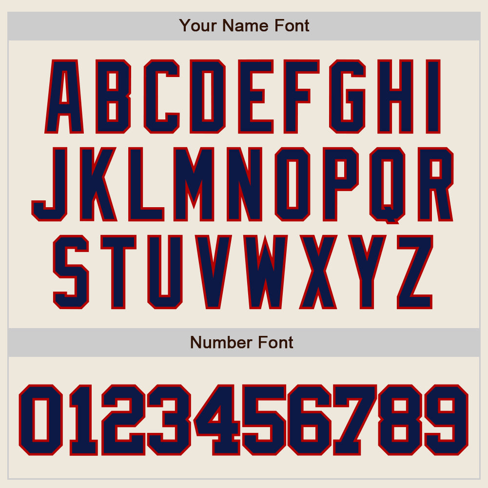 Custom Cream Navy Pinstripe Red Authentic Baseball Jersey - Sky-Custom