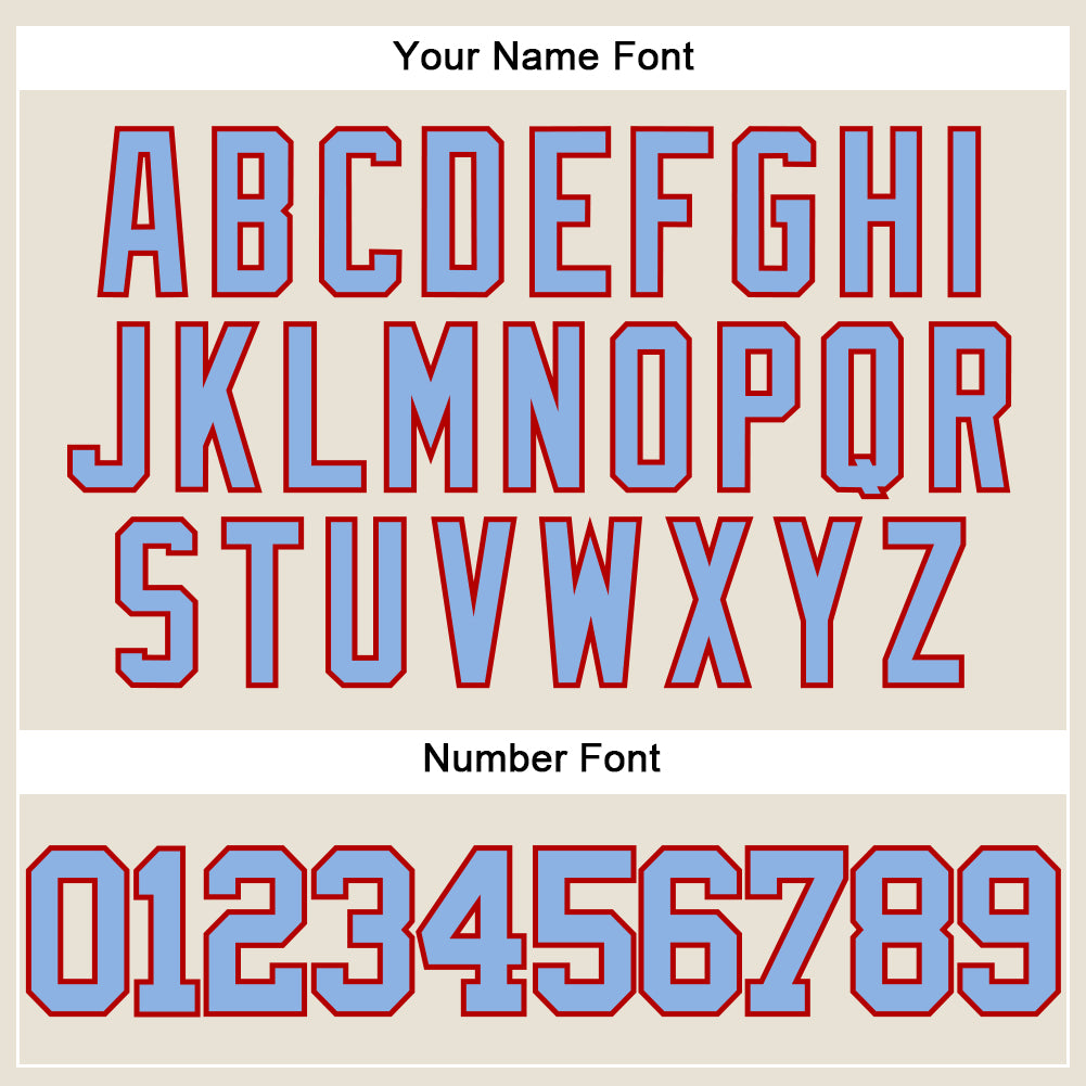 Custom Cream Light Blue-Red Authentic Baseball Jersey - Sky-Custom