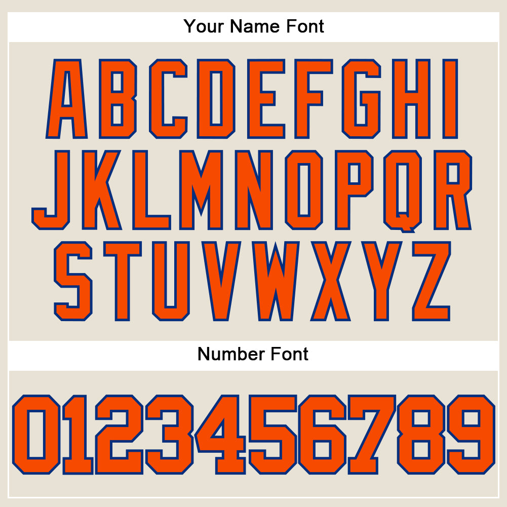 Custom Cream Orange-Royal Authentic Baseball Jersey - Sky-Custom