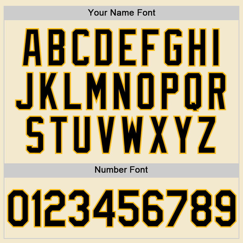 Custom Cream Black-Gold Authentic Throwback Baseball Jersey - Sky-Custom