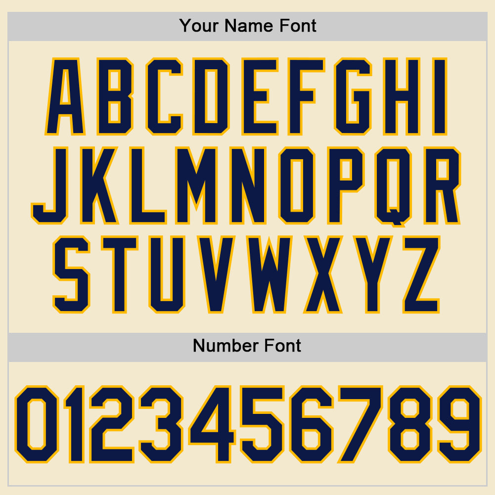 Custom Cream Navy-Gold Authentic Throwback Baseball Jersey - Sky-Custom