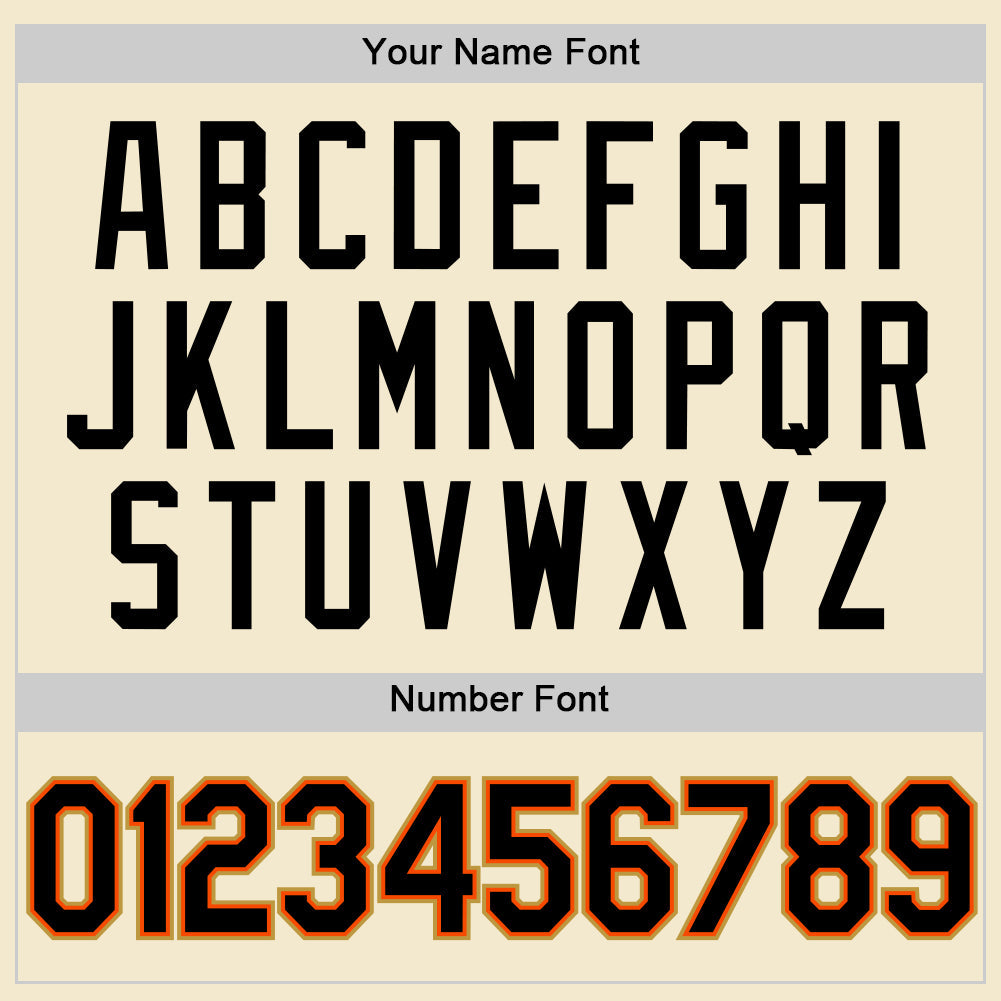 Custom Cream Black Orange-Old Gold Authentic Throwback Baseball Jersey - Sky-Custom