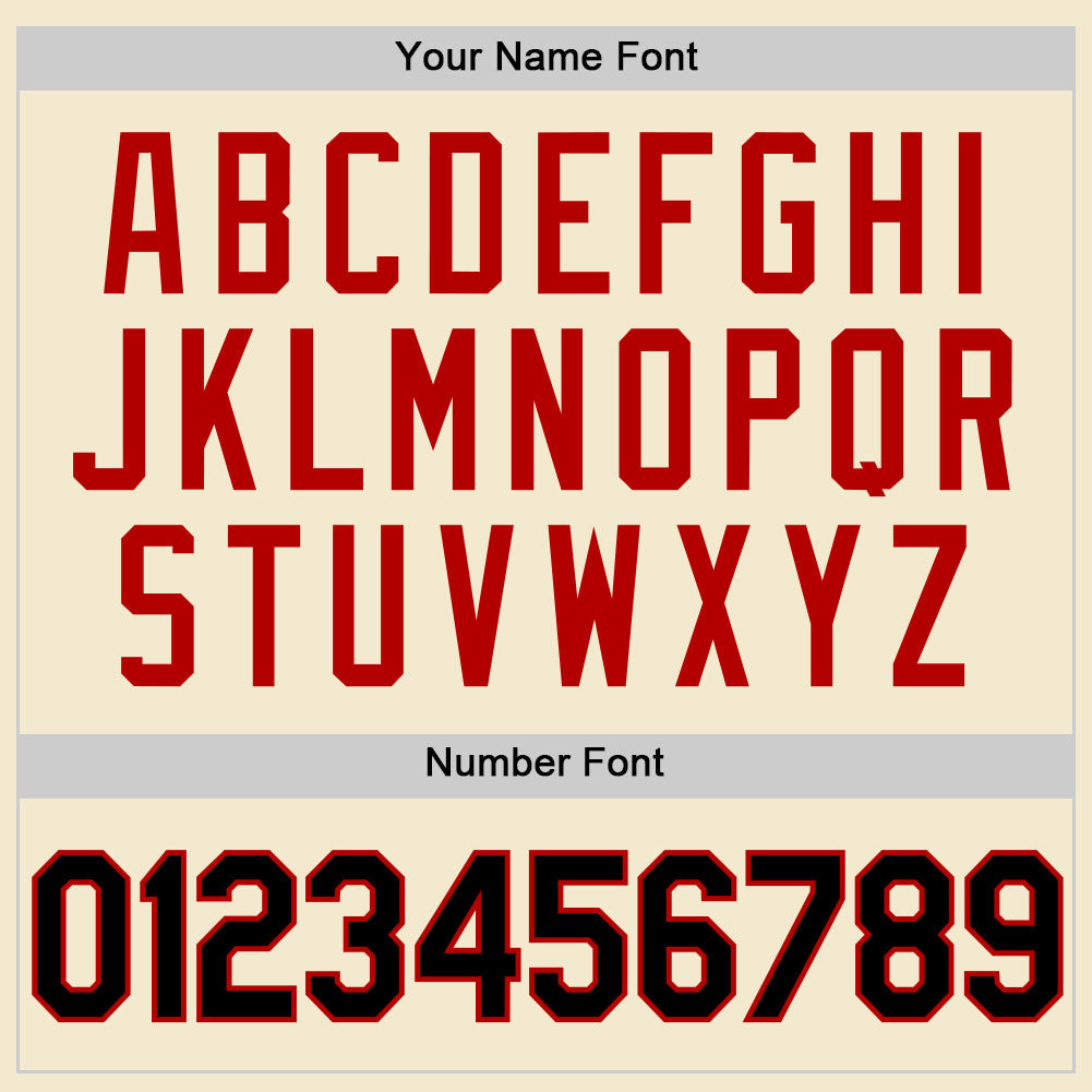 Custom Cream Black-Red Authentic Throwback Baseball Jersey - Sky-Custom