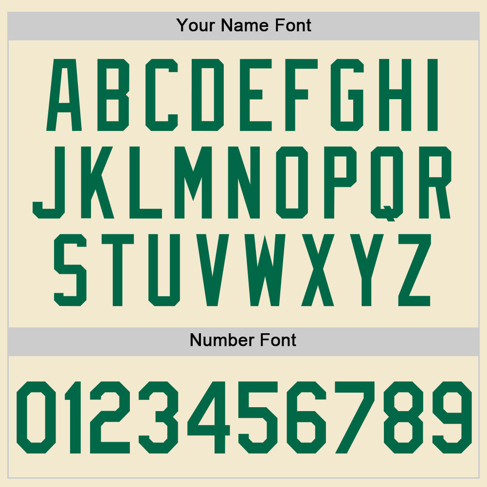 Custom Cream Kelly Green-White Authentic Throwback Baseball Jersey - Sky-Custom