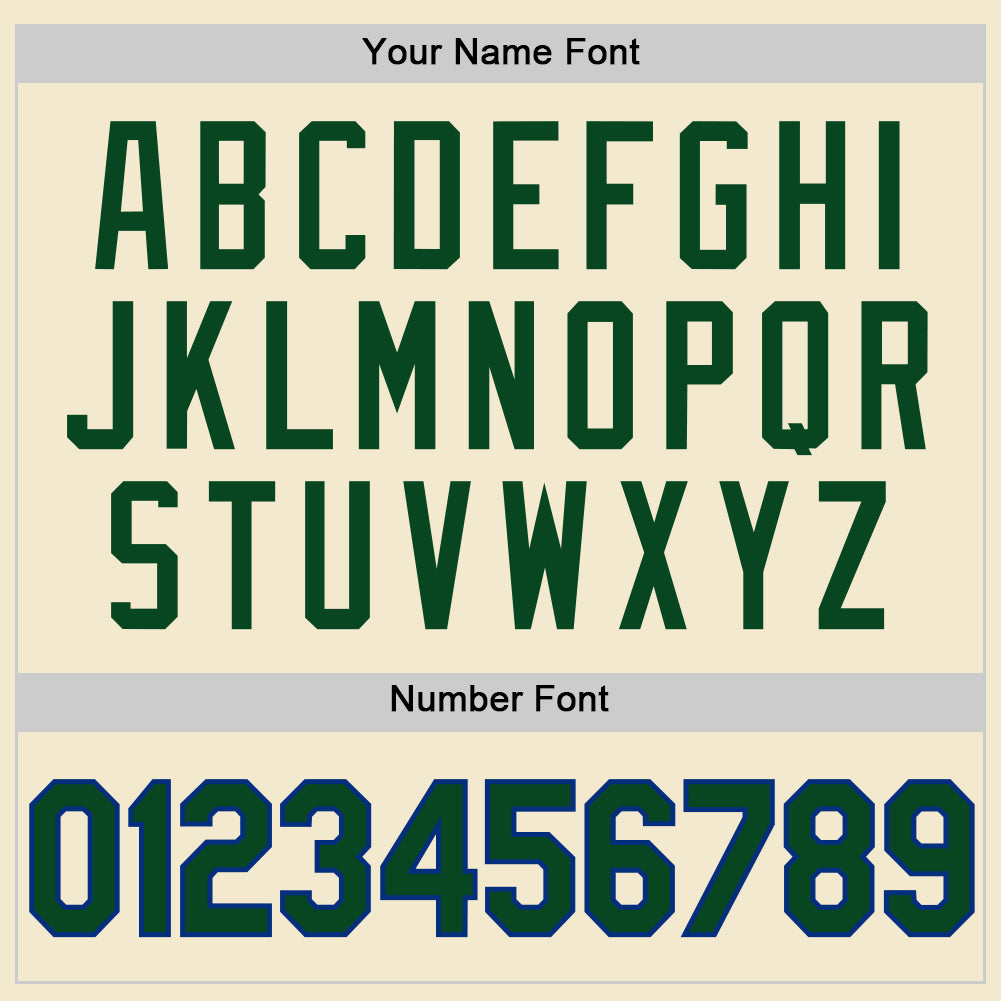 Custom Cream Green-Royal Authentic Throwback Baseball Jersey - Sky-Custom